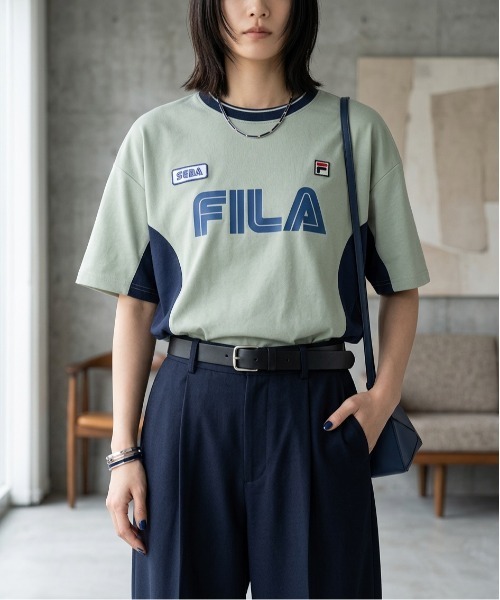 FILA（フィラ）の「S/S TEE / SEGA×FILAコラボTシャツ / フットボール（Tシャツ/カットソー・メンズ・ブラック/カーキ・XL/L/M/S）」の2枚目の写真