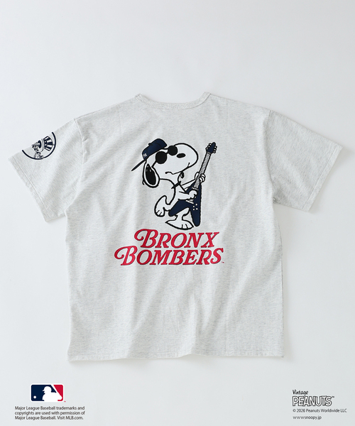 Vintage PEANUTS(ビンテージピーナッツ)の「PEANUTS / ピーナッツ 別注 MLB ベースボール プリントTシャツ(Tシャツ/カットソー・メンズ・ブラック系その他/グレー/アイボリー/エメラルドブルー/ホワイト・MEDIUM/LARGE)」の17枚目の写真