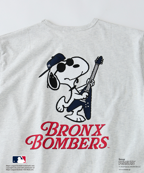 Vintage PEANUTS(ビンテージピーナッツ)の「PEANUTS / ピーナッツ 別注 MLB ベースボール プリントTシャツ(Tシャツ/カットソー・メンズ・ブラック系その他/グレー/アイボリー/エメラルドブルー/ホワイト・MEDIUM/LARGE)」の18枚目の写真