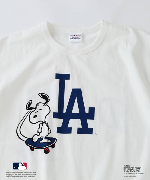 Vintage PEANUTS(ビンテージピーナッツ)の「PEANUTS / ピーナッツ 別注 MLB ベースボール プリントTシャツ(Tシャツ/カットソー・メンズ・ブラック系その他/グレー/アイボリー/エメラルドブルー/ホワイト・MEDIUM/LARGE)」の19枚目の写真