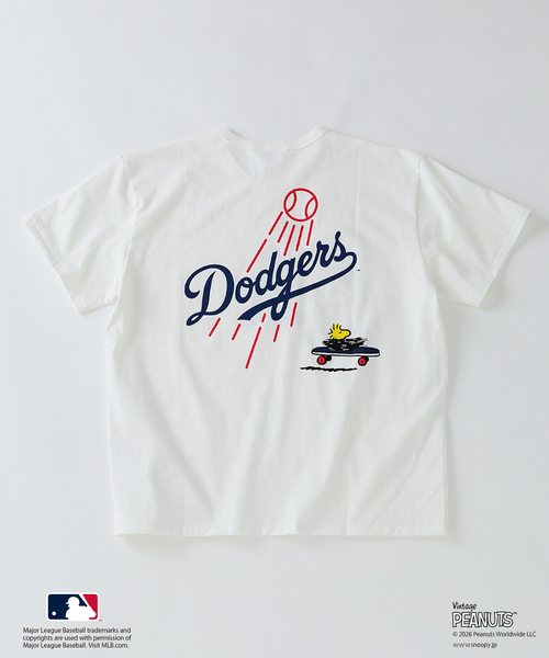 Vintage PEANUTS(ビンテージピーナッツ)の「PEANUTS / ピーナッツ 別注 MLB ベースボール プリントTシャツ(Tシャツ/カットソー・メンズ・ブラック系その他/グレー/アイボリー/エメラルドブルー/ホワイト・MEDIUM/LARGE)」の20枚目の写真