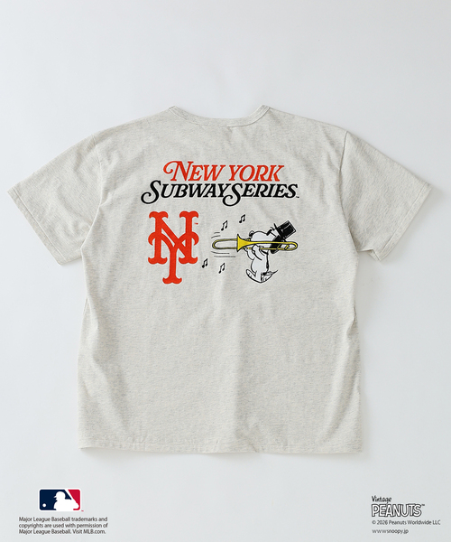 Vintage PEANUTS(ビンテージピーナッツ)の「PEANUTS / ピーナッツ 別注 MLB ベースボール プリントTシャツ(Tシャツ/カットソー・メンズ・ブラック系その他/グレー/アイボリー/エメラルドブルー/ホワイト・MEDIUM/LARGE)」の11枚目の写真