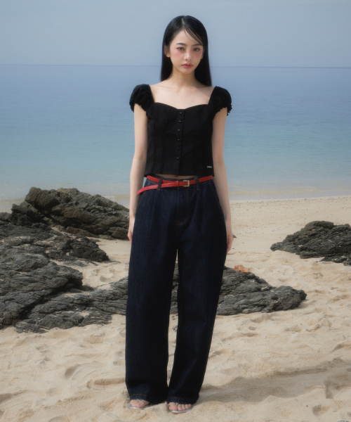 ROSEFRANTZ（ロゼフランツ）の「Lace Shirring Crop Blouse [Black]（シャツ/ブラウス・レディース・ブラック・SMALL/MEDIUM）」の5枚目の写真