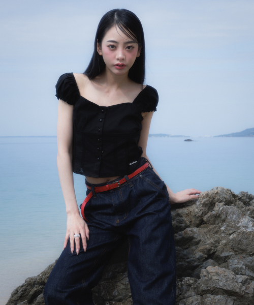 ROSEFRANTZ（ロゼフランツ）の「Lace Shirring Crop Blouse [Black]（シャツ/ブラウス・レディース・ブラック・SMALL/MEDIUM）」の8枚目の写真