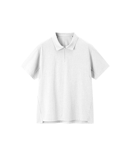 BUTTON SEOUL(ボタンソウル)の「エアテックハーフジップショートスリーブ(3カラー)(Tシャツ/カットソー・メンズ・ブラック/ホワイト/グレー・SMALL/MEDIUM/LARGE/X-LARGE)」の1枚目の写真