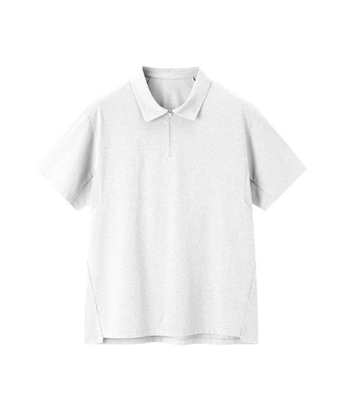 BUTTON SEOUL(ボタンソウル)の「エアテックハーフジップショートスリーブ(3カラー)(Tシャツ/カットソー・メンズ・ブラック/ホワイト/グレー・SMALL/MEDIUM/LARGE/X-LARGE)」の4枚目の写真