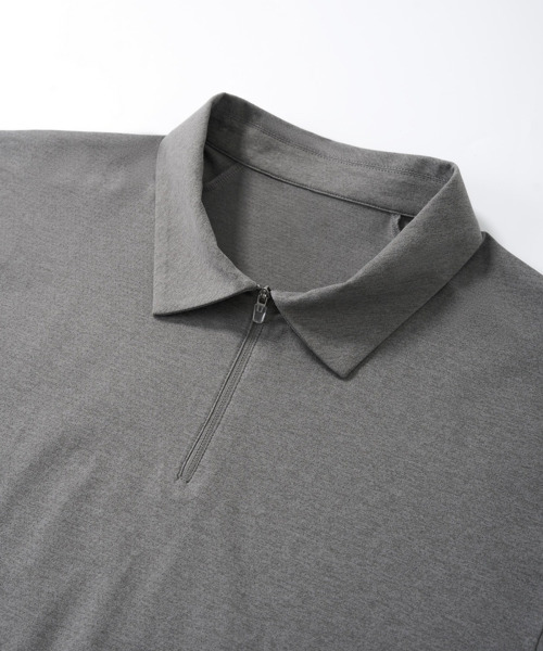 BUTTON SEOUL(ボタンソウル)の「エアテックハーフジップショートスリーブ(3カラー)(Tシャツ/カットソー・メンズ・ブラック/ホワイト/グレー・SMALL/MEDIUM/LARGE/X-LARGE)」の7枚目の写真