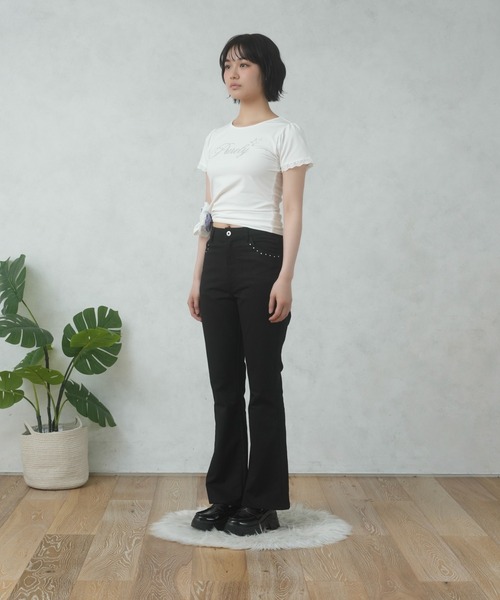FCMM(エフシーエムエム)の「STUD FLARE PANTS/スタッズフレアパンツ(その他パンツ・レディース・グレー/ブラック・SMALL/MEDIUM)」の7枚目の写真