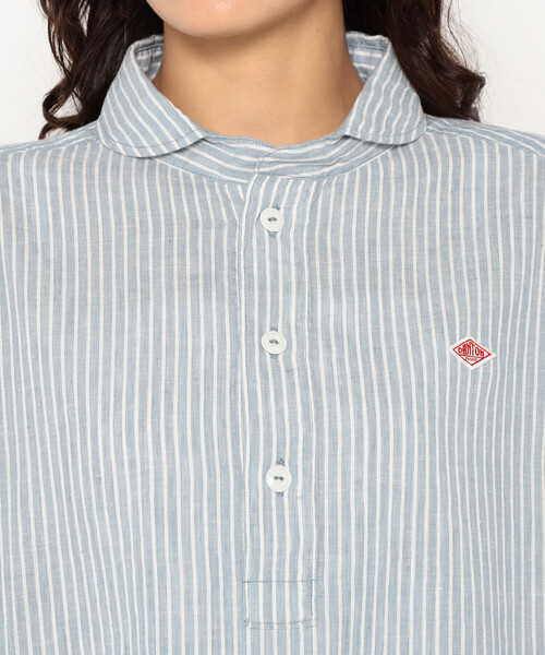 DANTON（ダントン）の「Women's Linen Round Collar Short Sleeve Pullover Shirt Pattern（シャツ/ブラウス・レディース・ピンク系その他/ブルー系その他・38/36/34）」の9枚目の写真