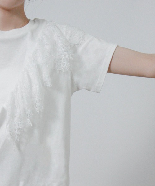 Social GIRL(ソーシャルガール)の「フリル レース半袖Tシャツ(Tシャツ/カットソー・レディース・オフホワイト/ブラック・M)」の16枚目の写真