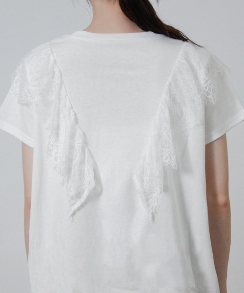 Social GIRL(ソーシャルガール)の「フリル レース半袖Tシャツ(Tシャツ/カットソー・レディース・オフホワイト/ブラック・M)」の17枚目の写真