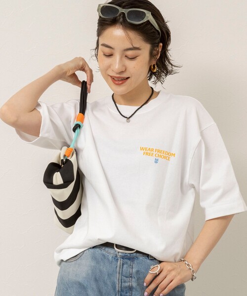 MAQWEL（マクウェル）の「【MAQWEL/マクウェル】ウォッシャブル Maqwel Car ワイドボディプリントTシャツ（Tシャツ/カットソー・レディース・ホワイト・FREE）」の6枚目の写真
