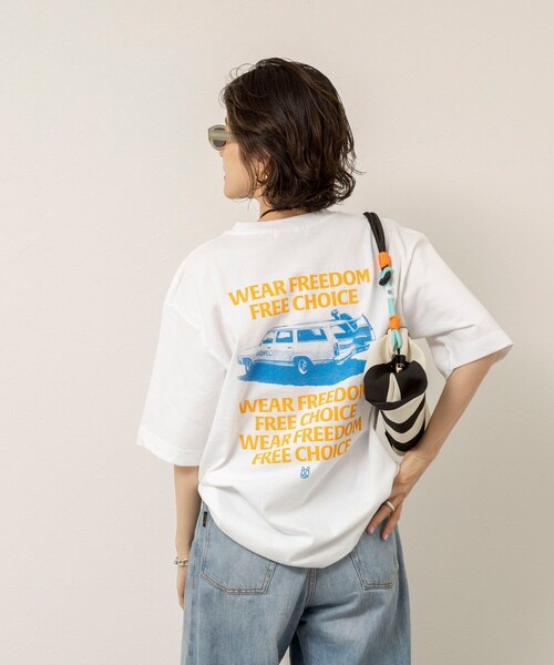 MAQWEL（マクウェル）の「【MAQWEL/マクウェル】ウォッシャブル Maqwel Car ワイドボディプリントTシャツ（Tシャツ/カットソー・レディース・ホワイト・FREE）」の9枚目の写真