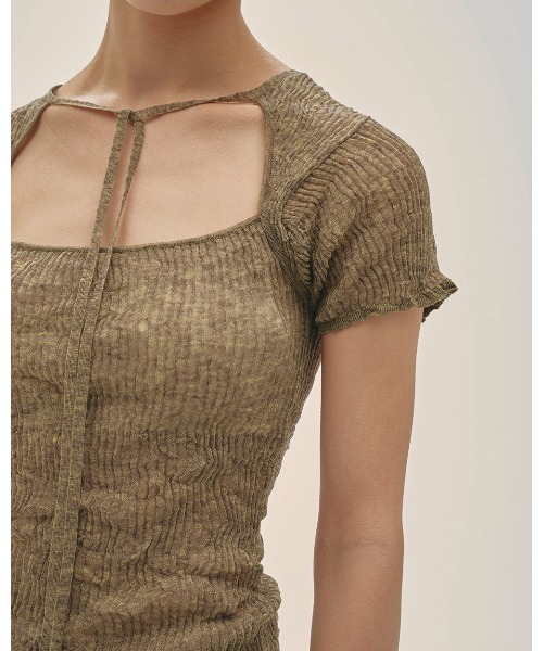 TODAYFUL(トゥデイフル)の「2way Sheer Knittops(Tシャツ/カットソー・レディース・オリーブ/アイボリー/ブルー系その他・FREE)」の10枚目の写真