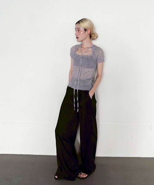 TODAYFUL(トゥデイフル)の「2way Sheer Knittops(Tシャツ/カットソー・レディース・オリーブ/アイボリー/ブルー系その他・FREE)」の4枚目の写真