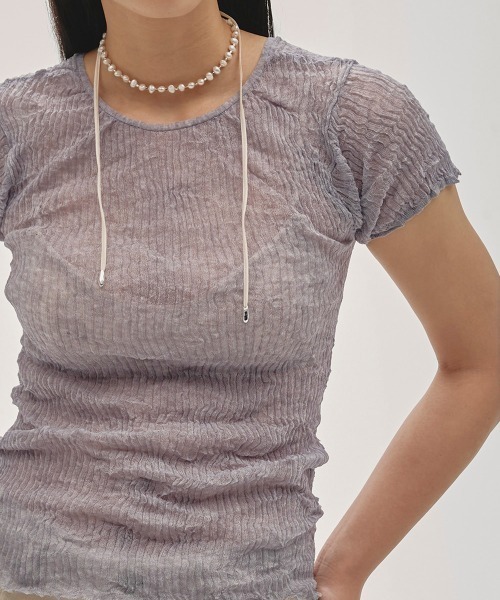TODAYFUL(トゥデイフル)の「2way Sheer Knittops(Tシャツ/カットソー・レディース・オリーブ/アイボリー/ブルー系その他・FREE)」の11枚目の写真