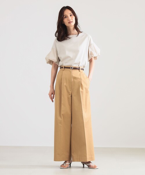 Demi-Luxe BEAMS(デミルクス ビームス)の「タフタ バルーン スリーブ プルオーバー(Tシャツ/カットソー・レディース・グリーン系その他5/ネイビー/ベージュ・ONE SIZE)」の4枚目の写真