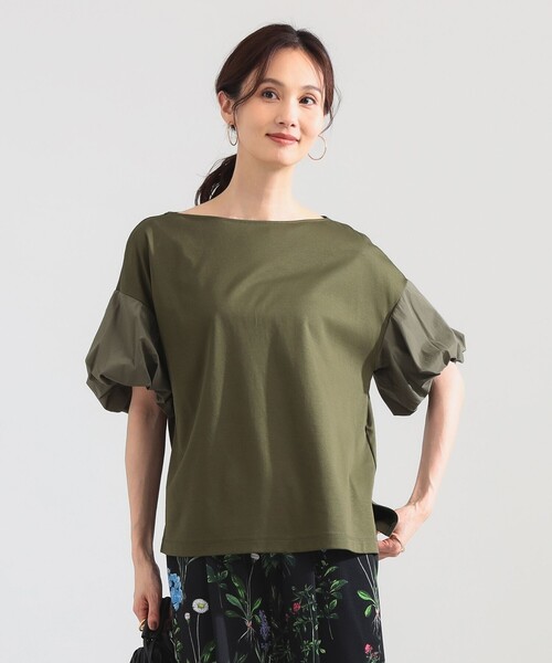 Demi-Luxe BEAMS(デミルクス ビームス)の「タフタ バルーン スリーブ プルオーバー(Tシャツ/カットソー・レディース・グリーン系その他5/ネイビー/ベージュ・ONE SIZE)」の11枚目の写真