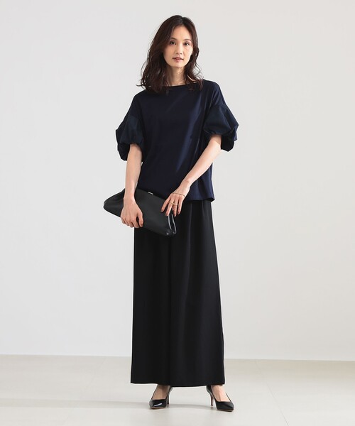 Demi-Luxe BEAMS(デミルクス ビームス)の「タフタ バルーン スリーブ プルオーバー(Tシャツ/カットソー・レディース・グリーン系その他5/ネイビー/ベージュ・ONE SIZE)」の13枚目の写真