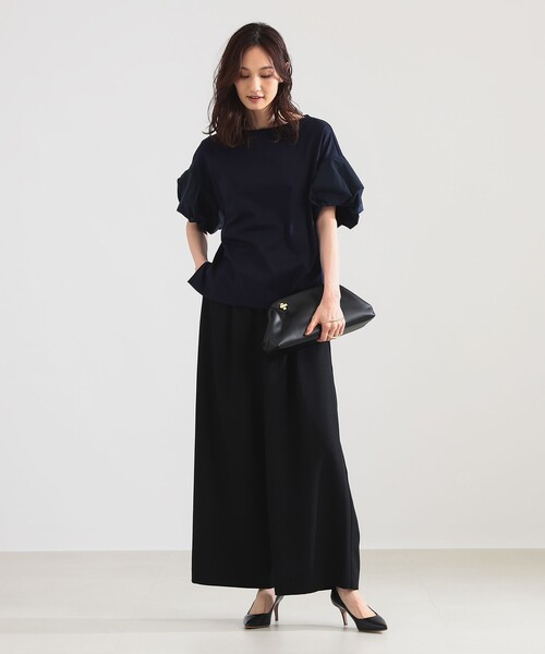 Demi-Luxe BEAMS(デミルクス ビームス)の「タフタ バルーン スリーブ プルオーバー(Tシャツ/カットソー・レディース・グリーン系その他5/ネイビー/ベージュ・ONE SIZE)」の14枚目の写真