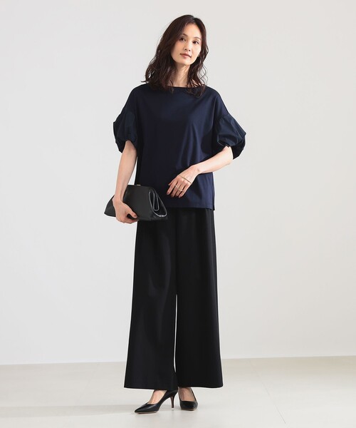 Demi-Luxe BEAMS(デミルクス ビームス)の「タフタ バルーン スリーブ プルオーバー(Tシャツ/カットソー・レディース・グリーン系その他5/ネイビー/ベージュ・ONE SIZE)」の15枚目の写真