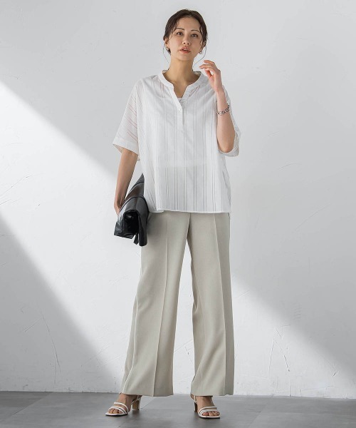 LAUTREAMONT（ロートレアモン）の「ストライプブラウス（シャツ/ブラウス・レディース・ライトブルー/ブラック/ホワイト・9号）」の6枚目の写真