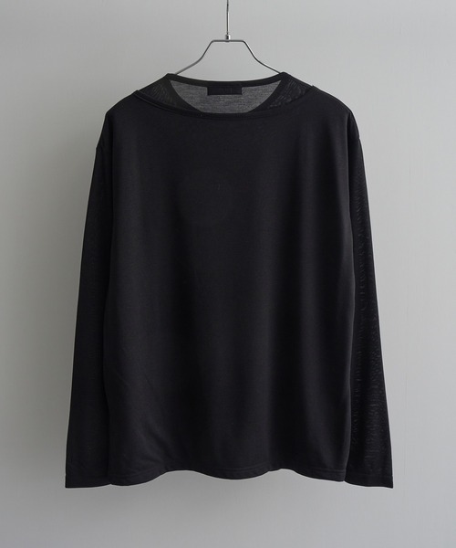 Art re A select（アトリエセレクト）の「【MADE IN KOREA】フェイクレイヤードヘンリーネックロンT（Tシャツ/カットソー・メンズ・ブラック/アイボリー・FREE）」の7枚目の写真