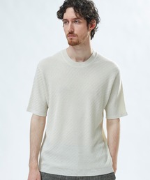 MEN'S BIGI | ハイゲージジャカード 薄手モックネックサマーニット<持続冷感>(Tシャツ/カットソー)