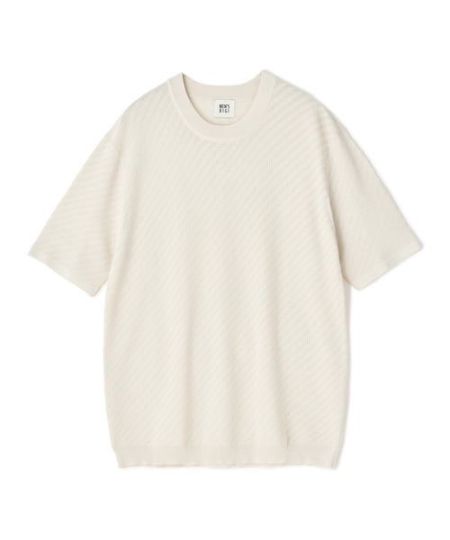 MEN'S BIGI(メンズビギ)の「ハイゲージジャカード 薄手モックネックサマーニット<持続冷感>(Tシャツ/カットソー・メンズ・オフホワイト/ピンク/ネイビー/ターコイズブルー・04/01/03/02)」の17枚目の写真