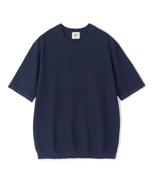 MEN'S BIGI(メンズビギ)の「ハイゲージジャカード 薄手モックネックサマーニット<持続冷感>(Tシャツ/カットソー・メンズ・オフホワイト/ピンク/ネイビー/ターコイズブルー・04/01/03/02)」の19枚目の写真