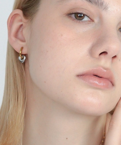 Bilan(ビラン)の「( 金属アレルギー軽減 サージカルステンレス ) ハートドロップピアス / 【BILAN】 Heart Drop Pierce(ピアス(両耳用)・レディース・シルバー/ゴールド/マルチ・FREE)」の1枚目の写真