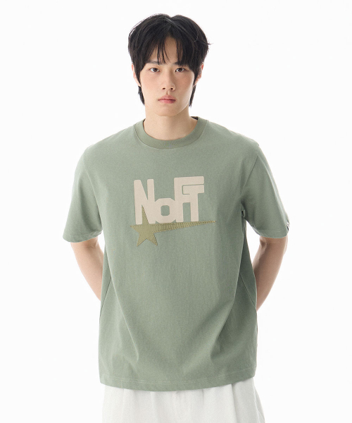 NOT ONLY FOR TODAY（ノットオンリーフォートゥデイ）の「スターノフト刺繍半袖Tシャツ [オリーブ]（Tシャツ/カットソー・レディース・その他・SMALL/MEDIUM/LARGE/X-LARGE）」の3枚目の写真