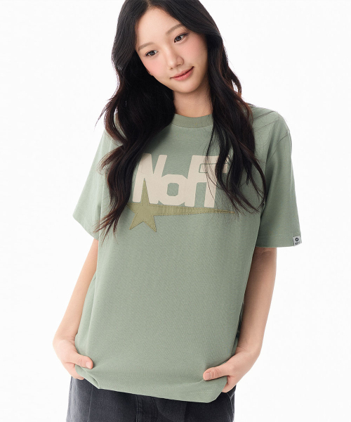 NOT ONLY FOR TODAY（ノットオンリーフォートゥデイ）の「スターノフト刺繍半袖Tシャツ [オリーブ]（Tシャツ/カットソー・レディース・その他・SMALL/MEDIUM/LARGE/X-LARGE）」の5枚目の写真