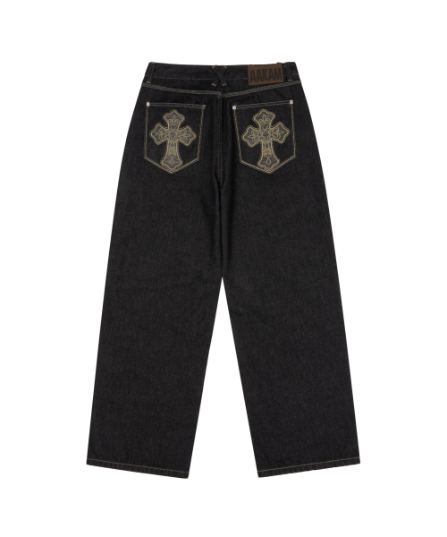 AAKAM(アーカム)の「CROS2 Patch Denim Pants (Black)(デニムパンツ・レディース・その他・1/2)」の2枚目の写真