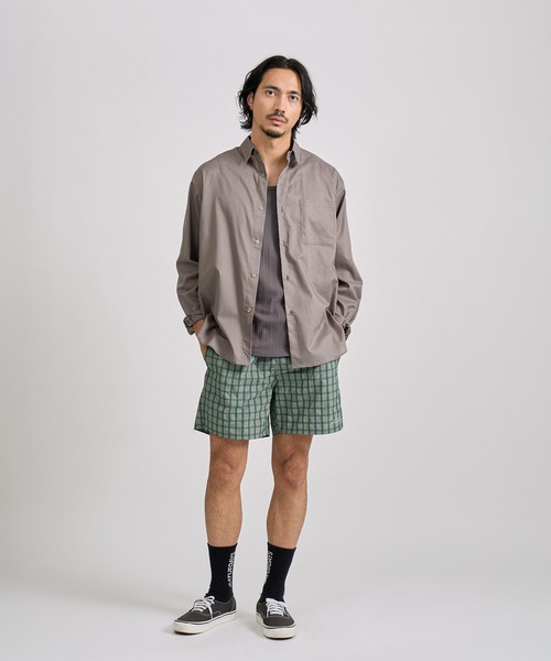 Saturdays NYC(サタデーズ ニューヨークシティ )の「Timothy Check Swim Short(その他パンツ・メンズ・グリーン/レンガ・S/M/L)」の12枚目の写真
