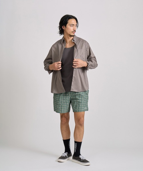 Saturdays NYC(サタデーズ ニューヨークシティ )の「Timothy Check Swim Short(その他パンツ・メンズ・グリーン/レンガ・S/M/L)」の13枚目の写真