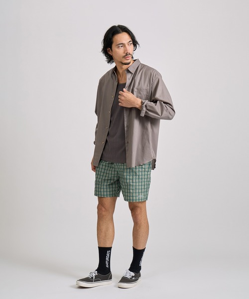 Saturdays NYC(サタデーズ ニューヨークシティ )の「Timothy Check Swim Short(その他パンツ・メンズ・グリーン/レンガ・S/M/L)」の14枚目の写真