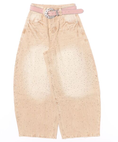 CECIL McBEE(セシルマクビー)の「ベルト付きカーブカラーデニムパンツ(デニムパンツ・レディース・ピンク/イエロー・61/64)」の2枚目の写真