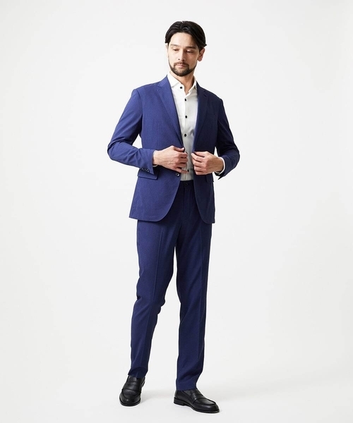 MICHEL KLEIN HOMME (ミッシェルクランオム)の「【セットアップ】サッカースラックスパンツ(スラックス・メンズ・ネイビー/ブラウン/ブルー・MEDIUM/LARGE/X-LARGE)」の5枚目の写真