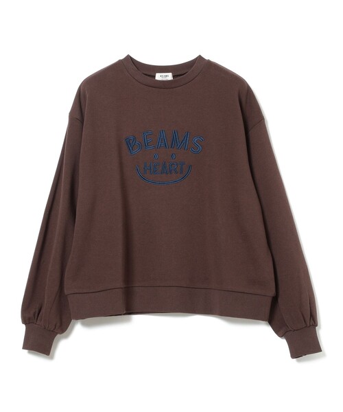 BEAMS HEART(ビームスハート)の「スマイル 刺繍 スウェット プルオーバー(スウェット・レディース・チャコールグレー/ブラウン/ホワイト系その他5・FREE)」の3枚目の写真