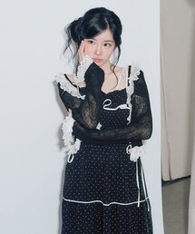 Milky Star レースフリルカーディガン