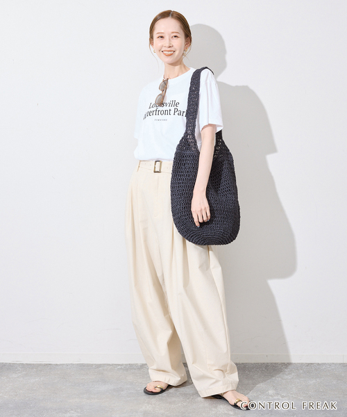 CONTROL FREAK / CTFK（コントロールフリーク）の「《追加》CONTROL FREAK ペーパークロッシェバッグ 254-121501（ショルダーバッグ・レディース・チャコールグレー/ベージュ・FREE）」の3枚目の写真