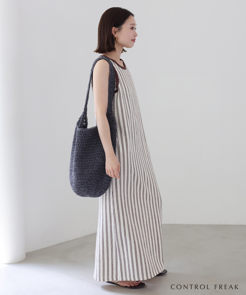 CONTROL FREAK / CTFK（コントロールフリーク）の「《追加》CONTROL FREAK ペーパークロッシェバッグ 254-121501（ショルダーバッグ・レディース・チャコールグレー/ベージュ・FREE）」の9枚目の写真