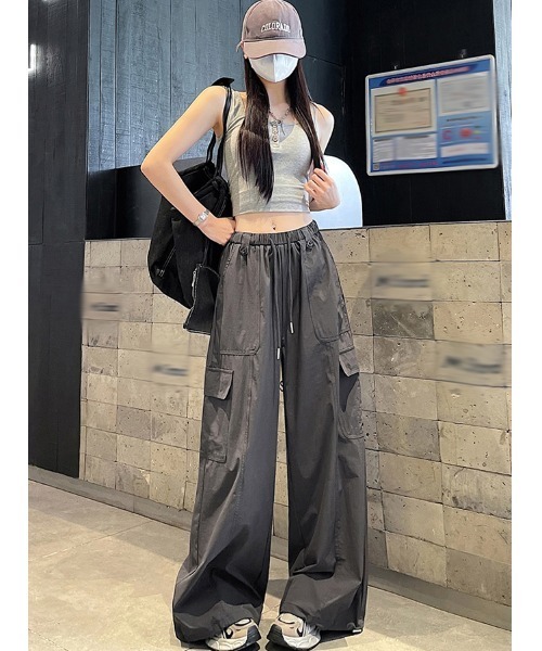 witch(ウイッチ)の「カーゴパンツ大人 かわいい ワイドパンツ(その他パンツ・レディース・グレー/イエロー/ライトブルー/ピンク・FREE)」の10枚目の写真