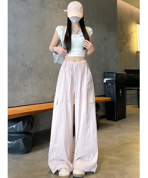 witch(ウイッチ)の「カーゴパンツ大人 かわいい ワイドパンツ(その他パンツ・レディース・グレー/イエロー/ライトブルー/ピンク・FREE)」の17枚目の写真