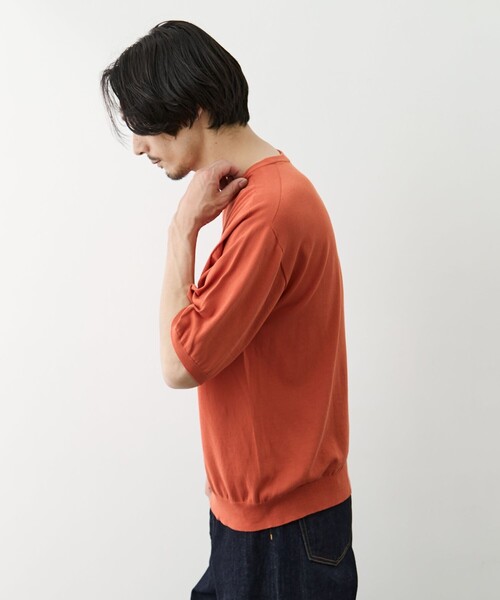 KEY TIMEZ(キータイムズ)の「【KEYTIMEZ/キータイムズ】スビンハイツイストシームレスTee(Tシャツ/カットソー・メンズ・ライトグレー/ブラック/ダークオレンジ・1/2/3)」の12枚目の写真