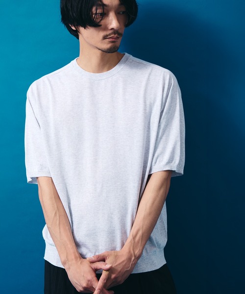 KEY TIMEZ(キータイムズ)の「【KEYTIMEZ/キータイムズ】スビンハイツイストシームレスTee(Tシャツ/カットソー・メンズ・ライトグレー/ブラック/ダークオレンジ・1/2/3)」の3枚目の写真