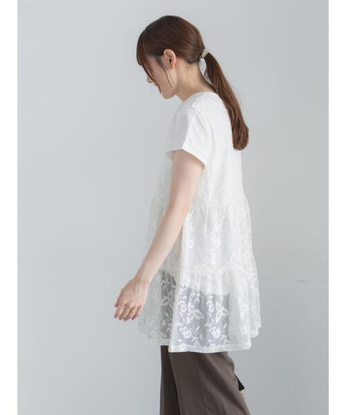Te chichi（テチチ）の「前後2WAYレースレイヤードチュニックベスト（チュニック・レディース・ブラック/ブラウン/オフホワイト・F）」の14枚目の写真