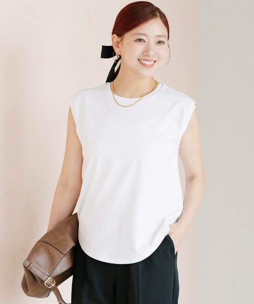 coca(coca)(コカ)の「【伊藤千晃様着用】接触冷感ノースリーブTシャツ(Tシャツ/カットソー・レディース・ブラック/ホワイト・L/S/M)」の2枚目の写真