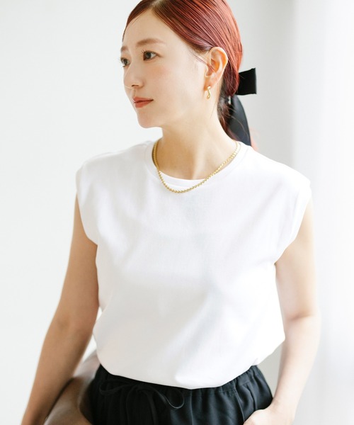 coca(coca)(コカ)の「【伊藤千晃様着用】接触冷感ノースリーブTシャツ(Tシャツ/カットソー・レディース・ブラック/ホワイト・L/S/M)」の7枚目の写真